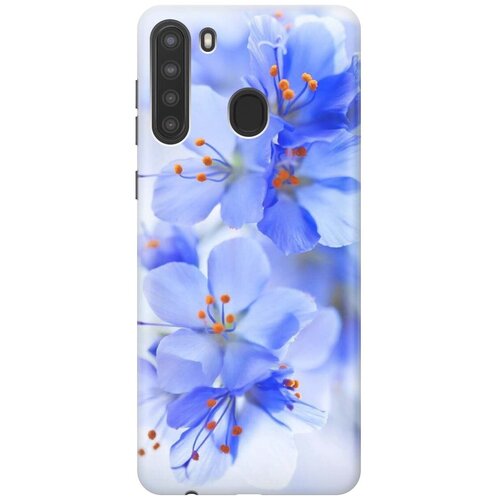 фото Gosso ультратонкий силиконовый чехол-накладка для samsung galaxy a21 с принтом "лазурные орхидеи"