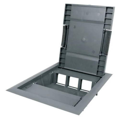 Напольная коробка (люк в пол) на 12 модулей 22,5х45 мм или 6 модулей 45х45 мм для бетонных и двойных полов
