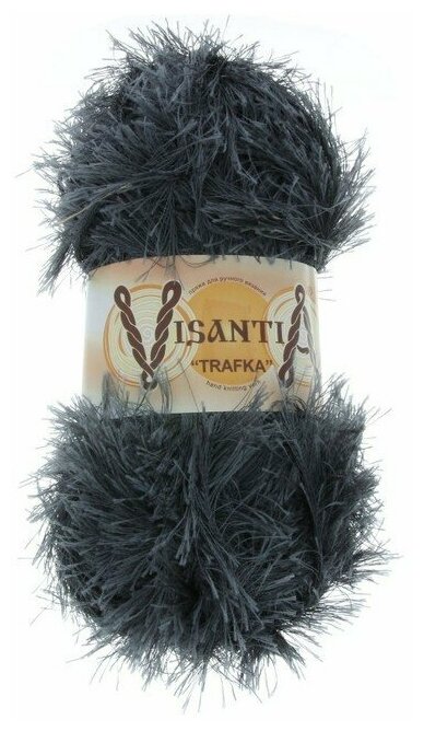 Пряжа Visantia "TRAFKA" 100% полиэстер №0037 т. серый - 5 мотков по 100 гр