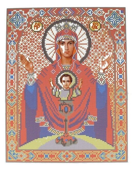 Канва/ткань с рисунком Нова Слобода БИС 1213 Богородица Неупиваемая Чаша 26 см х 35 см .