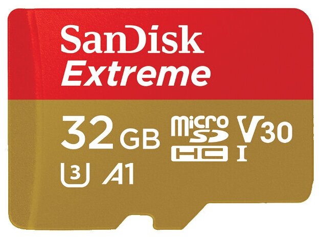 Карта памяти Sandisk micro SDHC 32Gb Extreme UHS-I U3 V30 A1 (100/60 MB/s)