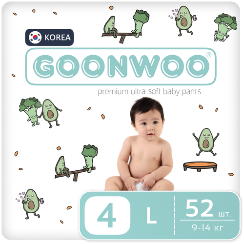 Подгузники GOONWOO размер 4 / L (9 - 14 кг), 52 шт.