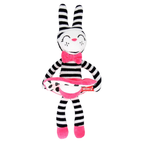 Купить Мягкая игрушка HENCZ TOYS 615 Кролик Хик Хик девочка, белый/черный/розовый, хлопок