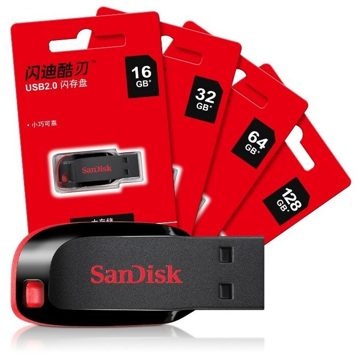 Флеш-накопитель USB 64GB SanDisk Cruzer Blade чёрный - фотография № 12