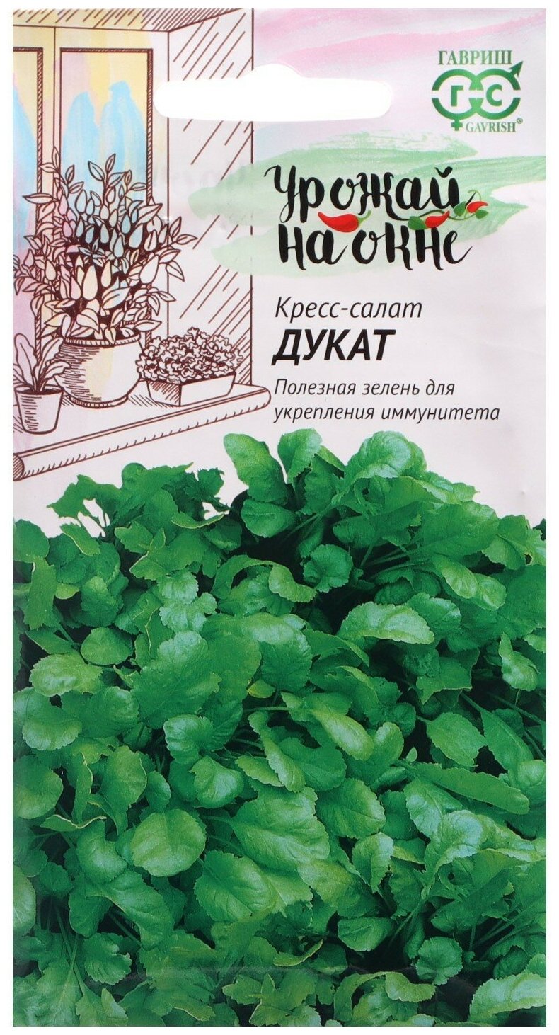 Семена Гавриш Урожай на окне Кресс-салат Дукат 1 г