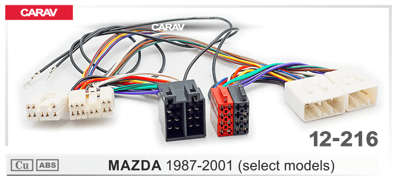 Штатный ISO-переходник Carav для автомагнитол (питание + акустика) Mazda 1987-2001