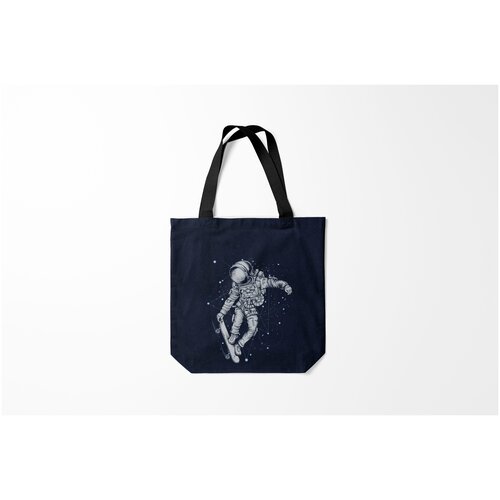 фото Сумка-шоппер / 40х40 см / популярные иллюстрации / астрономия космос космический скейтбординг burnettie