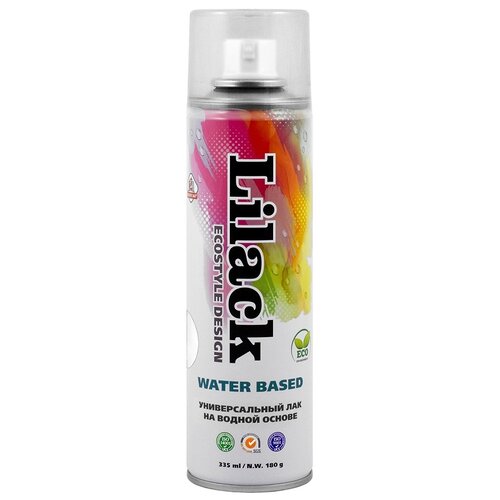 Лак Lilack Water Based, прозрачный, матовая, 335 мл