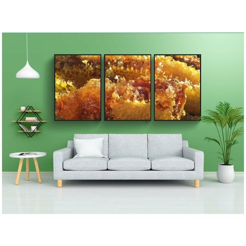 фото Набор модулных постеров для интерьера "почвенный мед, оригинальная экология, природные" 60x90 см. в тубусе, без рамки lotsprints