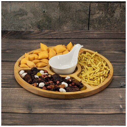 Менажница деревянная круглая