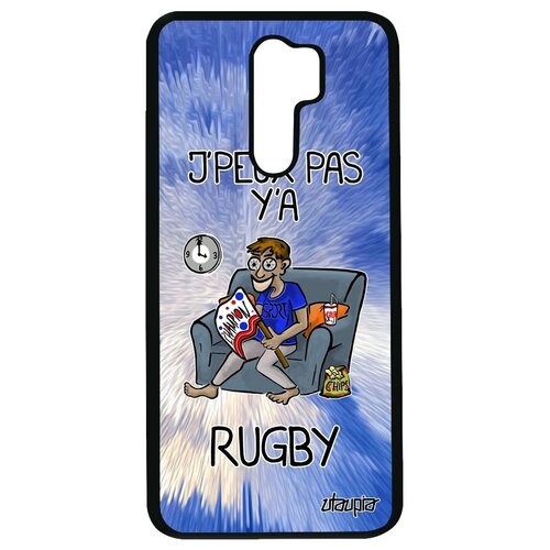 фото Противоударный чехол на телефон // xiaomi redmi 9 // "не могу - смотрю регби!" повод комикс, utaupia, голубой