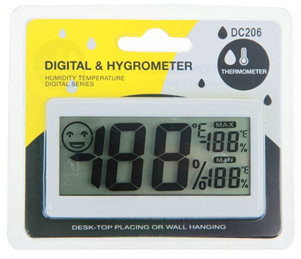 Электронный термометр со встроенным гигрометром DC206 точно измерит температуру и влажность воздуха