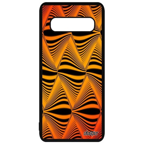 фото Красивый чехол на // samsung galaxy s10 plus // "иллюзия волны" треугольник круговорот, utaupia, оранжевый