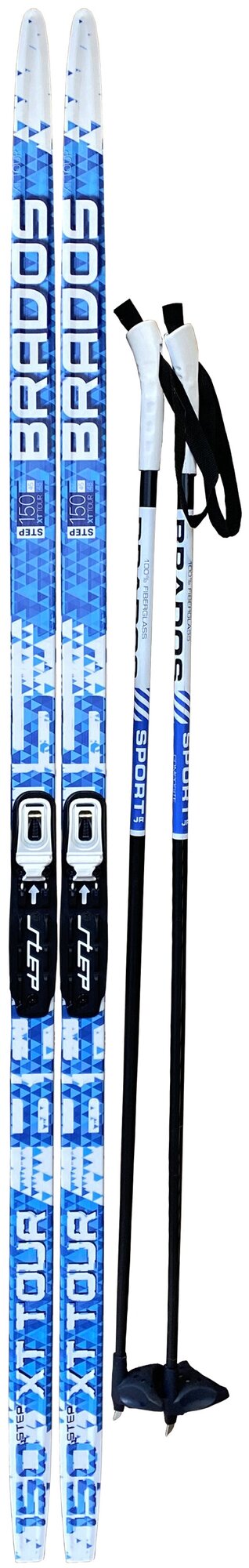 Лыжный комплект STC Brados XT Tour Blue 150см STEP NNN (лыжи + палки(110) + крепления)