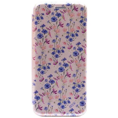 фото Чехол-книжка book art jack для huawei y5p / honor 9s с принтом "lovely cornflowers" золотой gosso