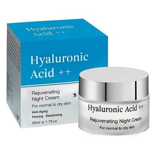 Hyaluronic Acid++ Омолаживающий и укрепляющий ночной крем для нормальной и сухой кожи, 50 мл