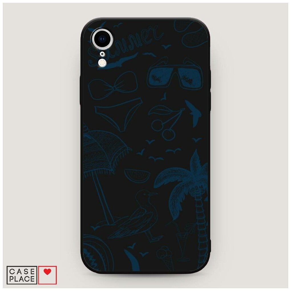Матовый силиконовый чехол "Beach travel" на Apple iPhone XR (10R) / Айфон Икс Р