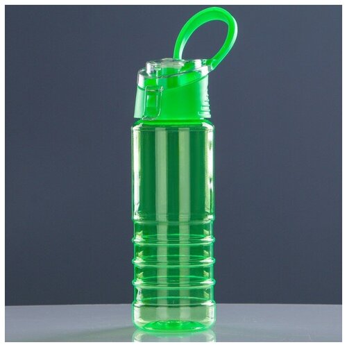 фото Бутылка для воды спортивная с откидной крышкой и поильником,650 мл, микс mikimarket