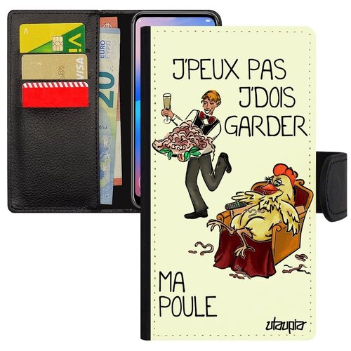 фото Ударопрочный чехол-книжка на телефон // apple iphone 7 plus // "не могу - у меня курица!" крутой повод, utaupia, белый