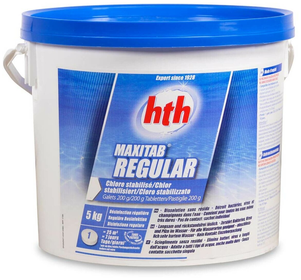 Медленный стаб. хлор в табл. 5.0кг. (200гр.) hth MAXITAB REGULAR - фотография № 3