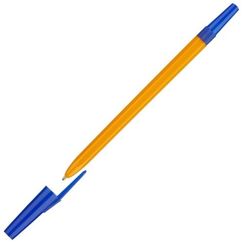 Ручка шариковая неавтомат Школьник, цвет чернил синий 1мм, оранже.