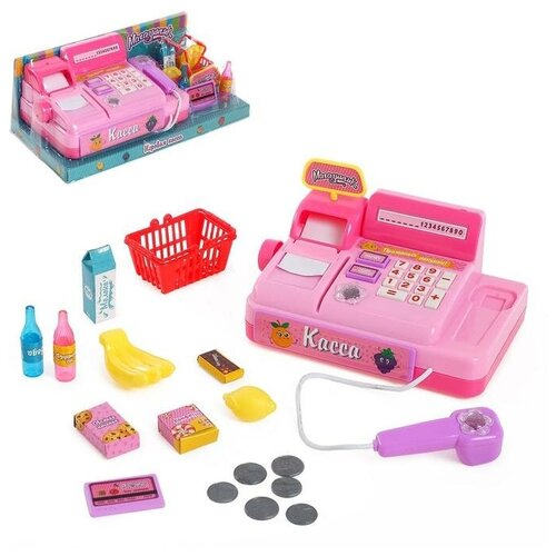 Игровой набор касса «Магазинчик», с аксессуарами, световые и звуковые эффекты, микс игровой набор мини магазинчик с кассой supermarket
