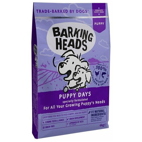 Сухой корм для щенков беззерновой с лососем и курицей Barking Heads 