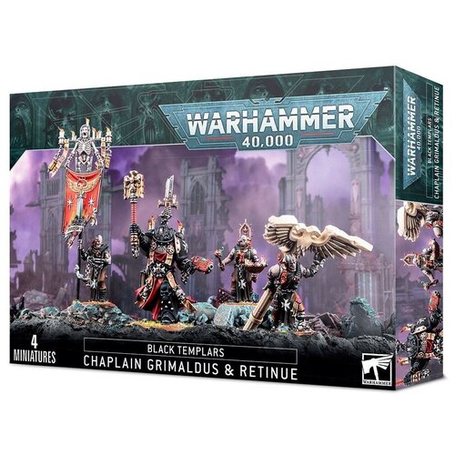 Набор миниатюр для настольной игры Warhammer 40 000-Black Templars Grimaldus & Retinue