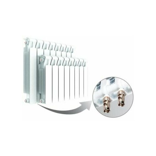 Радиатор биметаллический RIFAR Monolit 500 х 7 секции нижнее правое подключение биметаллический радиатор rifar monolit 500 7 секций