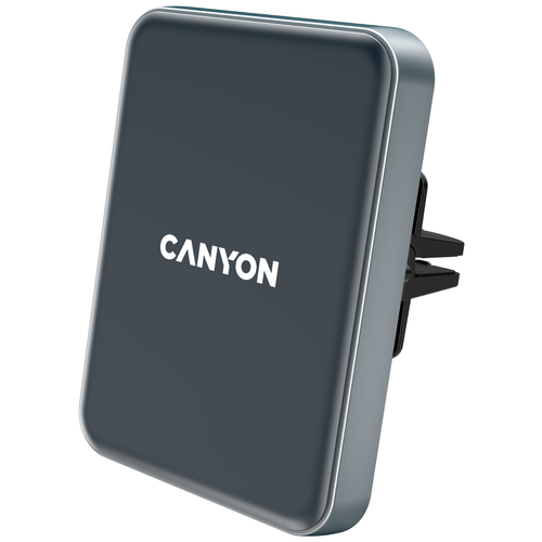 Универсальный магнитный автомобильный держатель CANYON с беспроводной зарядкой для всех смартфонов С-15, 15W, черный