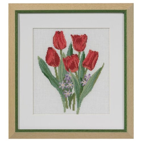 фото Набор для вышивания красные тюльпаны permin 70-2301