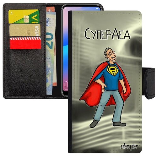фото Защитный чехол-книжка на мобильный // samsung galaxy a10 // "супердед" супергерой комичный, utaupia, серый