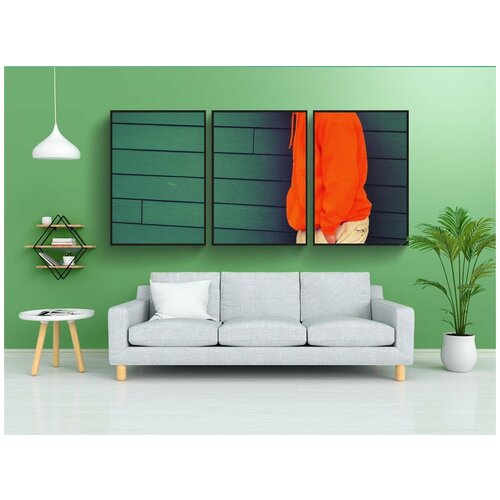 фото Набор модулных постеров для интерьера "балахон, апельсин, люди" 60x90 см. в тубусе, без рамки lotsprints