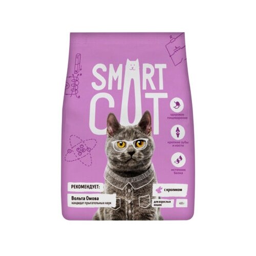 Smart Cat сухой корм Для взрослых кошек с кроликом 0,4 кг 25429 (18 шт)