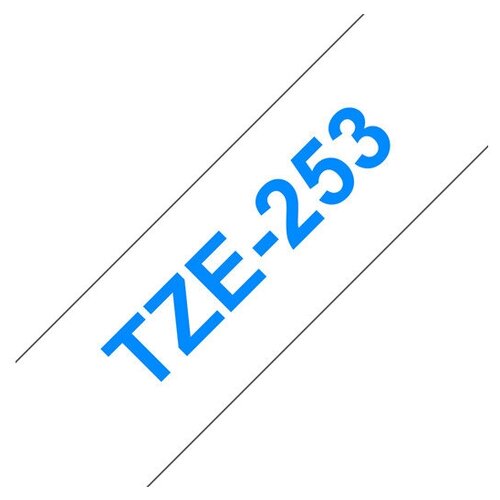 TZe-253 (Brother) ленточный картридж - 8 м, синий на белом