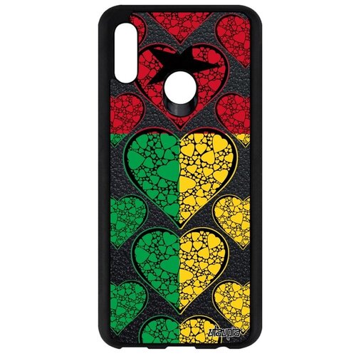 фото Ударопрочный чехол на смартфон // huawei p smart 2019 // "флаг гвинеи бисау с сердцем" любовь туризм, utaupia, цветной