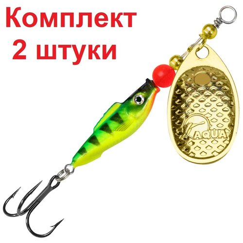 фото Блесна для рыбалки aqua fish comet-3 12,0g, цвет 62 (золото), 2 штуки в комплекте