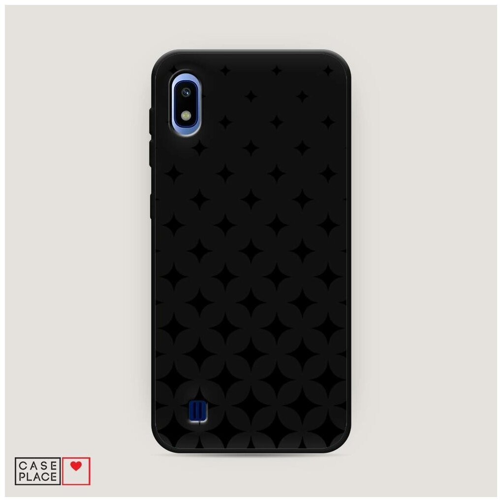 Матовый силиконовый чехол "Увеличение звезд черное" на Samsung Galaxy A10 / Самсунг Галакси А10