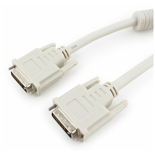 Кабель DVI - DVI соединитель 1.8м,19M/19M экран, феррит. кольца, серый, Gembird (CC-DVI-6C) кабель dvi d single link cablexpert 3 0м 19m 19m экран феррит кольца пакет