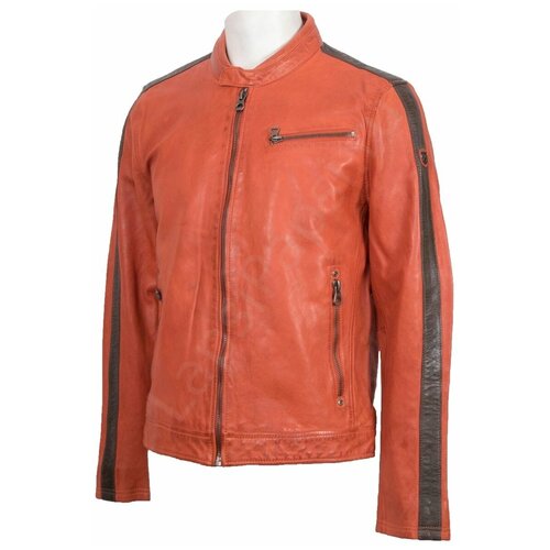 Кожаная куртка , размер XL, оранжевый
