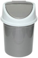 Ведро (VIOLET Ведро для мусора с подвижной крышкой 14л (серо-белый) 141458)