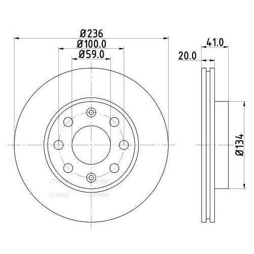 8DD355111341 HELLA диск тормозной CHEVROLET AVEO Stufenheck (T200 T250)