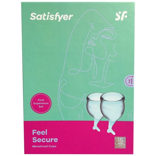 Менструальные чаши 2 шт 15 мл+20 мл Feel secure Menstrual Cup (light blue)