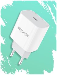 Сетевая зарядка для телефона WALKER WH-39, USB Type-C разъем, мощность 20W, быстрый