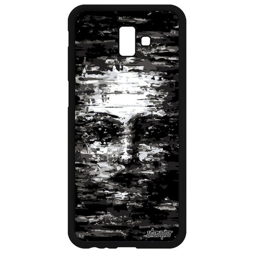 фото Противоударный чехол на смартфон // galaxy j6 plus 2018 // "женское лицо" субстанция эфемерный, utaupia, серый