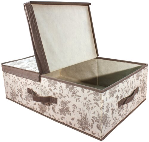 Коробка одежда Еврогарант для хранения Elegance с двойной крышкой, 58х40х18 см, бежевый