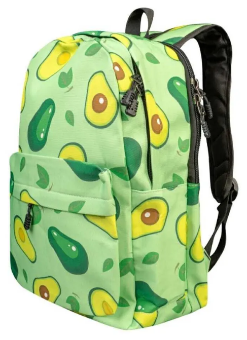 Рюкзак школьный / Рюкзак с авокадо молодежный / Рюкзак авокадо зеленый