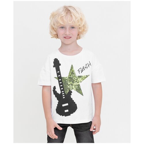 фото Футболка button blue, размер 146, белый