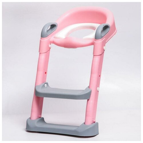 фото Детское сиденье на унитаз, цвет серый/розовый qwen