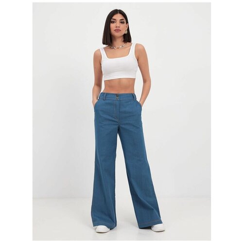 фото Джинсы палаццо (цвет голубой) ленара, размер 50